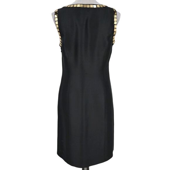 Tory Burch Dress Womens 6 Black Silk Gold Sequins Lined Formal Wedding lbd - Picture 2 of 14